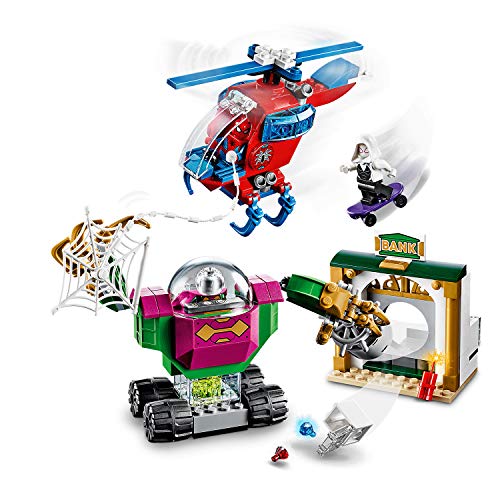 LEGO Super Heroes - Amenaza de Mysterio, Set de Construcción, incluye Helicóptero de Juguete y Minifiguras de Spider-man, Spider-girl y Mysterio (76149)