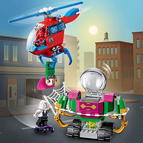 LEGO Super Heroes - Amenaza de Mysterio, Set de Construcción, incluye Helicóptero de Juguete y Minifiguras de Spider-man, Spider-girl y Mysterio (76149)