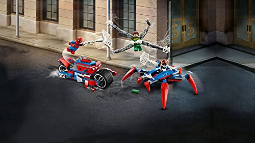 LEGO Super Heroes - Spider-Man vs. Doc Ock, Juguete de Construcción 2 en 1 del Universo Marvel, Incluye una Moto y Minifigura de Spider-girl (76148)