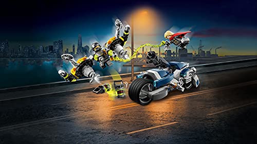 LEGO Super Heroes - Vengadores: Ataque en Moto, Juguete de Construcción de Vehículo para Recrear al Aventuras de los Superhéroes, Incluye Minifiguras de Black Panther y Thor (76142)