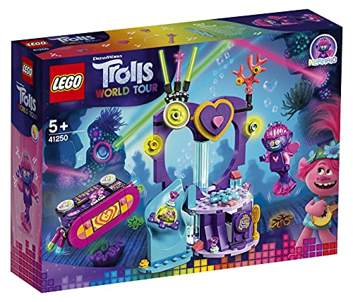 LEGO Trolls - Fiesta de Baile en Techno Reef, Juguete de Construcción Inspirado en la Película de Animación, Incluye Muñecos de Varios Personajes, a Partir de 5 Años (41250)