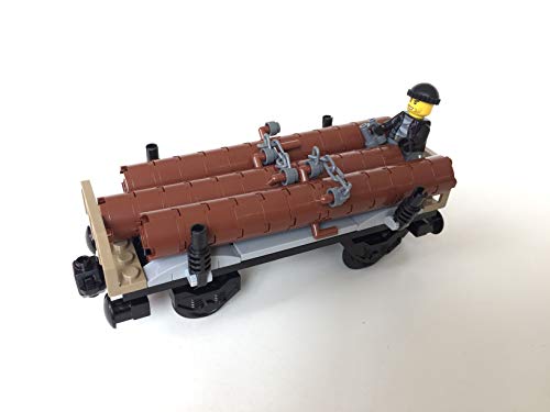 LEGO Vehículo de Tren de Madera con Troncos (Tren de mercancías 60198)