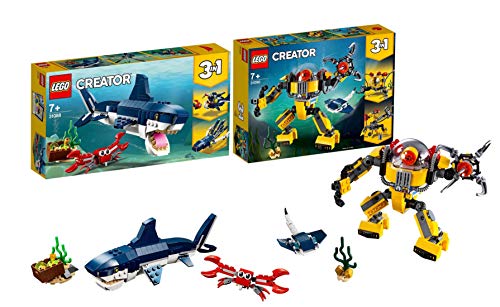 Legoo Lego Creator 31088 - Juego de accesorios para el hogar y el lago profundo + 31090 - Robot subacuático (a partir de 7 años)