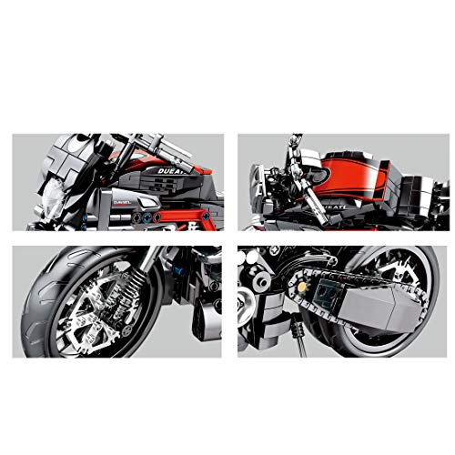 Leic Paragolpes mecánico modelo 702St. Monte el juguete de modelado para la técnica Ducati Panigale V4 R compatible con Lego 42107