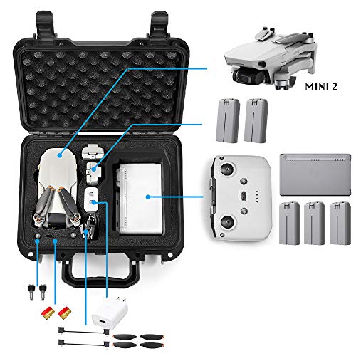 LEKUFEE Funda de Transporte Impermeable Portátil para los Nuevos dji Mini 2 Drone y Mavic Mini 2 Accesorios (No Incluye Drones y Accesorios)