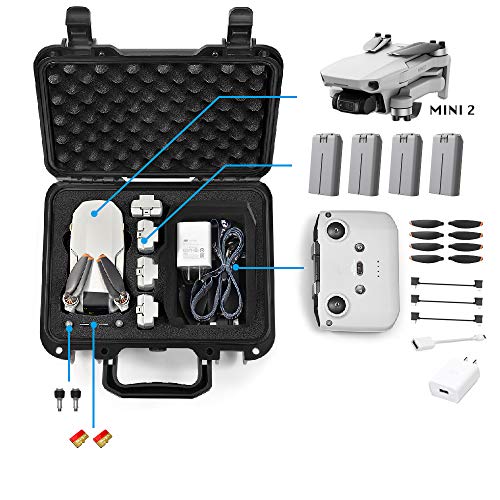 LEKUFEE Funda de Transporte Impermeable Portátil para los Nuevos dji Mini 2 Drone y Mavic Mini 2 Accesorios (No Incluye Drones y Accesorios)