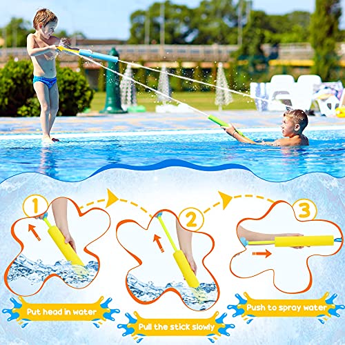 lenbest 6 Pcs Pistolas de Agua, Pistolas Juguetes Agua, Juguetes Infantil para Piscina Playa, Pistola Agua Espuma, Tirador de Juguete Animal 35x4.5 CM