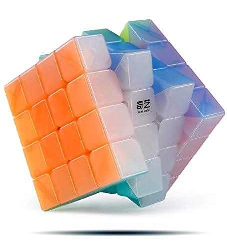 Level25 Cubo 4x4x4 Yuan S Jelly. Gran Giro, Velocidad y Colores Muy vistosos, Speed Cube