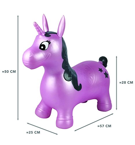 LEXIBOOK-BG050UNI Unicornio Saltarin Hinchable Color rosa Norme (BG050UNI