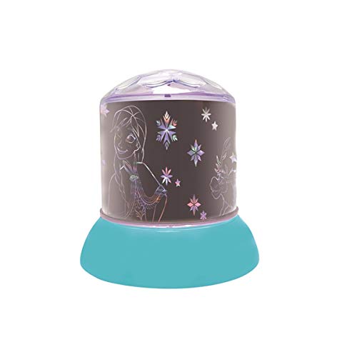 LEXIBOOK color-NLJ030F Frozen Disney Nocturna, quitamiedos con proyecciones del Reino de Hielo, luz Decorativa en color-NLJ030FZ, Color Azul