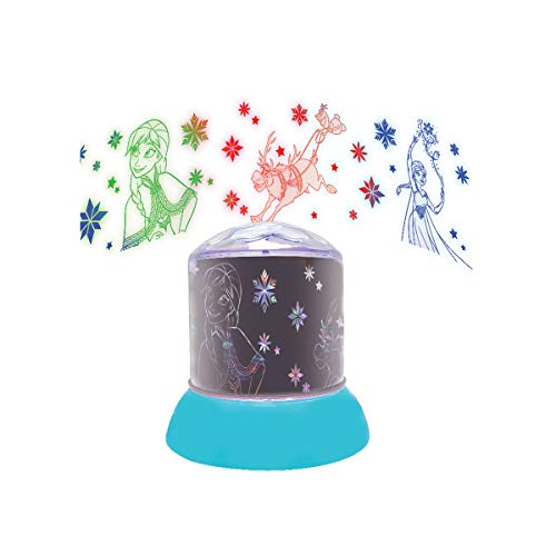 LEXIBOOK color-NLJ030F Frozen Disney Nocturna, quitamiedos con proyecciones del Reino de Hielo, luz Decorativa en color-NLJ030FZ, Color Azul