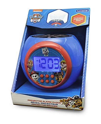 Lexibook Despertador con proyector de La Patrulla Canina, función repetición de la alarma, luz de noche con temporizador, Pantalla digital RL977PA, color azul , color/modelo surtido