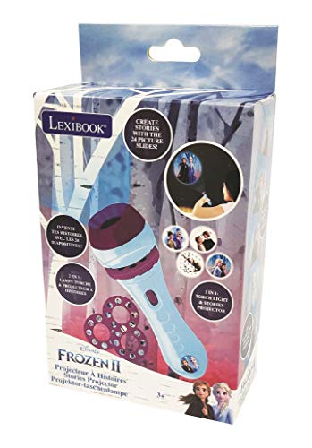 Lexibook Disney, Frozen-Linterna de bolsillo con proyector 3 discos y 24 imágenes LTC050FZ, color