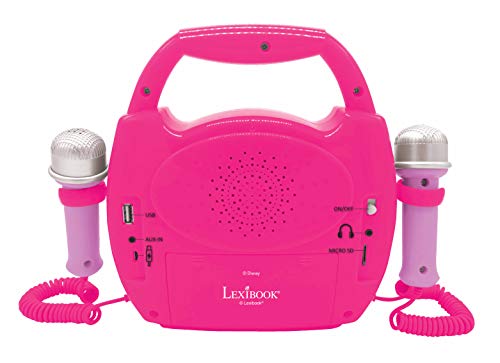 Lexibook- Disney Princess, Mi primer reproductor digital Bluetooth con 2 micrófonos, inalámbrico, función Grabar, efecto de cambio de voz, para niños a partir de 3 años, rosa, Color