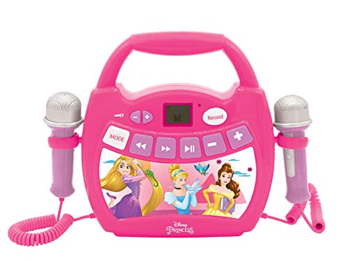 Lexibook- Disney Princess, Mi primer reproductor digital Bluetooth con 2 micrófonos, inalámbrico, función Grabar, efecto de cambio de voz, para niños a partir de 3 años, rosa, Color