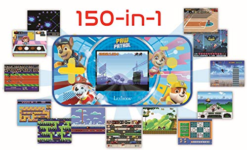 LEXIBOOK Paw Patrol La Patrulla Canina Chase Compact Cyber Arcade Consola portátil, 150 Juegos, LCD, con Pilas, Rojo/Azul, Color (China)