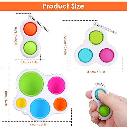 LGZIN 3 Piezas Simple Dimple Fidget Toy, Juguetes sensoriales, Fidget Juguete, Alivio del estrés de Juguetes, Sensorial Fidget Juguete, para Aliviar el Estrés y la Ansiedad para Niños y Adultos