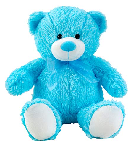 Lifestyle & More Osito de Peluche Osito Azul con Lazo 50 cm de Altura Osito de Peluche Aterciopelado Suave