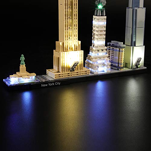 LIGHTAILING Conjunto de Luces (Architecture Ciudad de Nueva York) Modelo de Construcción de Bloques - Kit de luz LED Compatible con Lego 21028 (NO Incluido en el Modelo)