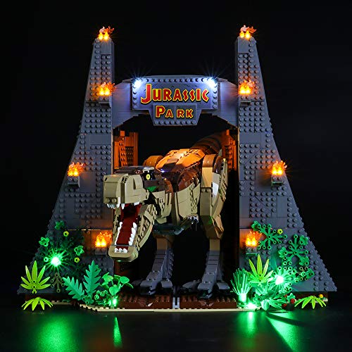 LIGHTAILING Conjunto de Luces (Jurassic World Parque Jurásico: Caos del T. Rex) Modelo de Construcción de Bloques - Kit de luz LED Compatible con Lego 75936 (NO Incluido en el Modelo)