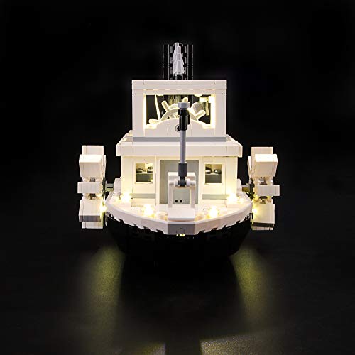 LIGHTAILING Conjunto de Luces (Mickey Mouse Steamboat Willie) Modelo de Construcción de Bloques - Kit de luz LED Compatible con Lego 21317 (NO Incluido en el Modelo)