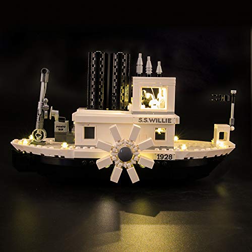 LIGHTAILING Conjunto de Luces (Mickey Mouse Steamboat Willie) Modelo de Construcción de Bloques - Kit de luz LED Compatible con Lego 21317 (NO Incluido en el Modelo)