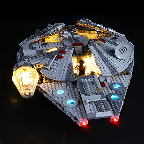 LIGHTAILING Conjunto de Luces (Star Wars Halcón Milenario) Modelo de Construcción de Bloques - Kit de luz LED Compatible con Lego 75257 (NO Incluido en el Modelo)