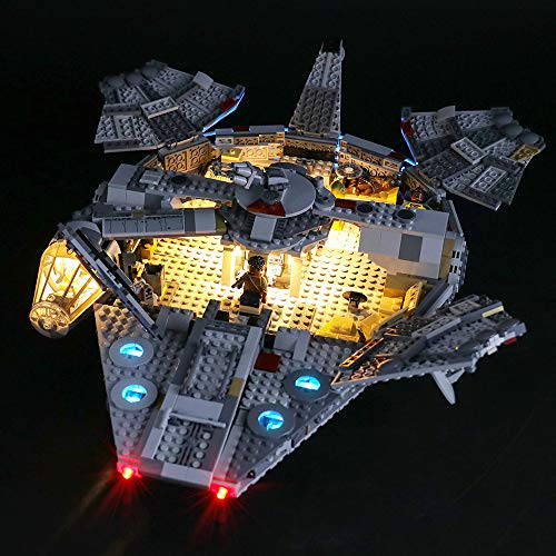 LIGHTAILING Conjunto de Luces (Star Wars Halcón Milenario) Modelo de Construcción de Bloques - Kit de luz LED Compatible con Lego 75257 (NO Incluido en el Modelo)