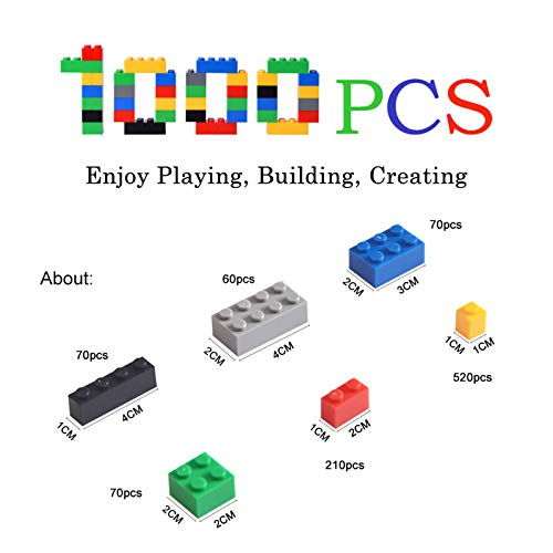 LIGHTALING Bloques de Construcción 1000 Piezas Compatible con Lego, Classic Colore Ladrillos de Construcción Juguetes educativos para niños 6+​