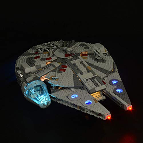 Likecom Juego de iluminación LED para Star Wars Halcón Milenario, compatible con Lego 75257, sin juego Lego, versión clásica