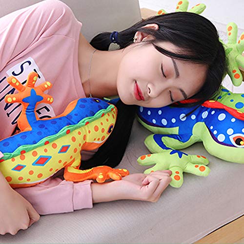 Lindo Animal De Peluche De Juguete De Felpa, Adorable Peluche De Juguete Mullido, Gecko De Peluche En 3D, Lagarto, Peluche Suave, Almohada Para Dormir, Juguete Para Dormir, Regalo Para Niños Verde