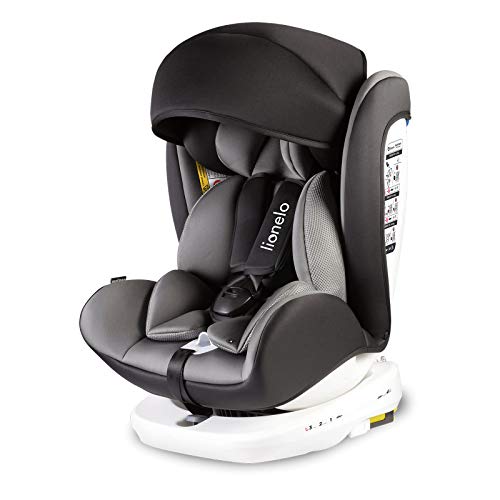 LIONELO Bastiaan Asiento de Seguridad para Coche Giratoria a 360° Posibilidad del uso desde el nacimiento (0-36 kg) Protección lateral adicional Capota contra el sol