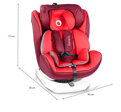 LIONELO Bastiaan Silla de coche Rotación de 360 grados 0-36 kg, Ajuste del respaldo, Almohadillas antideslizantes para el cinturón, Ajuste del reposacabezas de 7 puntos, SideProtect Sistema