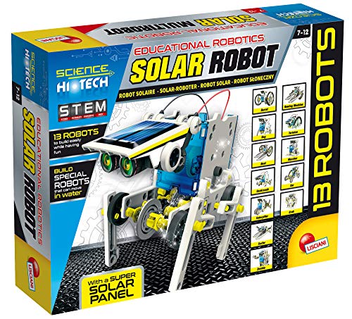 Lisciani Giochi, Scienze Hi Tech, Robot, 14 modelos, energía solar, Multicolor, 33 x 25 cm (73252)