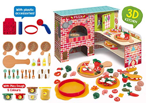 Lisciani – Montessori Pizza MIA 3D con Plastilina - Juego educativo preescolar para niños a partir de 3 años