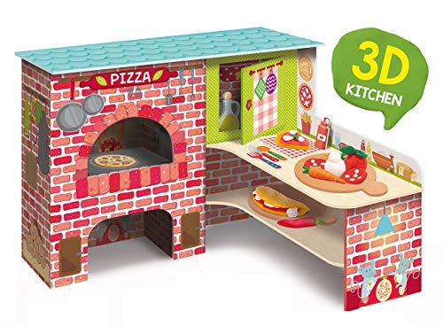 Lisciani – Montessori Pizza MIA 3D con Plastilina - Juego educativo preescolar para niños a partir de 3 años