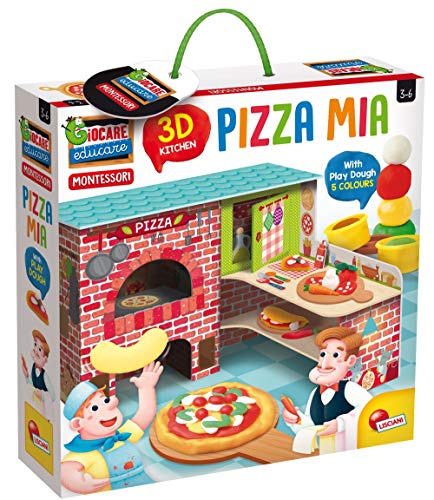 Lisciani – Montessori Pizza MIA 3D con Plastilina - Juego educativo preescolar para niños a partir de 3 años