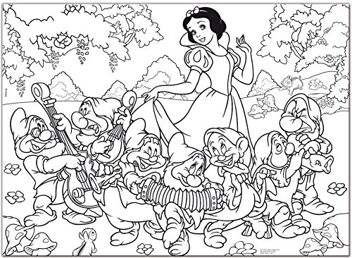 Lisciani Puzzle Maxi Floor para niños de 150 piezas 2 en 1, Doble Cara con reverso para colorear - Disney Blancanieves 46751