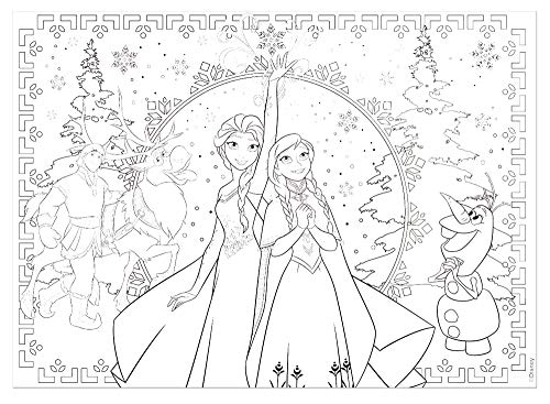 Lisciani Puzzle para niños de 250 piezas 2 en 1, Doble Cara con reverso para colorear - Disney Frozen La Reina de las nieves 52981