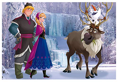 Lisciani Puzzle para niños de 60 piezas 2 en 1, Doble Cara con reverso para colorear - Disney Frozen La Reina de las nieves- La isla de hielo 49295