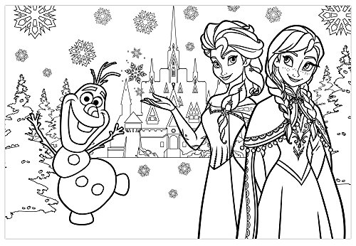 Lisciani Puzzle para niños de 60 piezas 2 en 1, Doble Cara con reverso para colorear - Disney Frozen La Reina de las nieves- La isla de hielo 49295