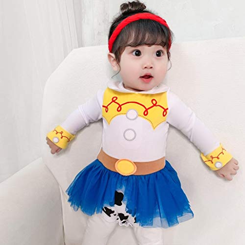 Lito Angels Disfraz de Jessie para Bebé Niñas Body Mono Mamelucos Onesie Vestido de Fiesta Navidad Halloween Cumpleaños con diadema Talla 3 a 6 Meses