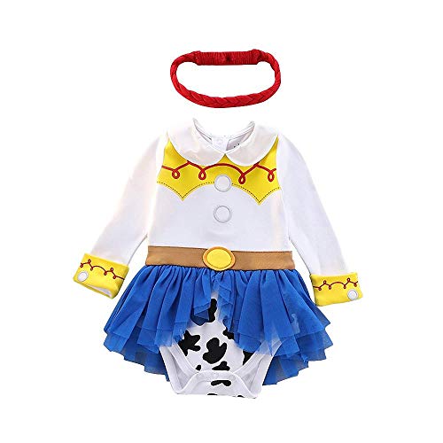 Lito Angels Disfraz de Jessie para Bebé Niñas Body Mono Mamelucos Onesie Vestido de Fiesta Navidad Halloween Cumpleaños con diadema Talla 3 a 6 Meses