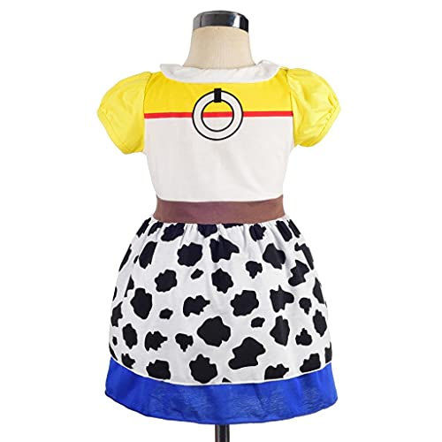 Lito Angels Disfraz de Jessie para Niña, Vestido de Fiesta de Cumpleaños de Verano Toy Story Vaquera Ropa Casual, Talla 6-7 años