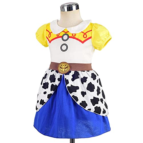 Lito Angels Disfraz de Jessie para Niña, Vestido de Fiesta de Cumpleaños de Verano Toy Story Vaquera Ropa Casual, Talla 6-7 años