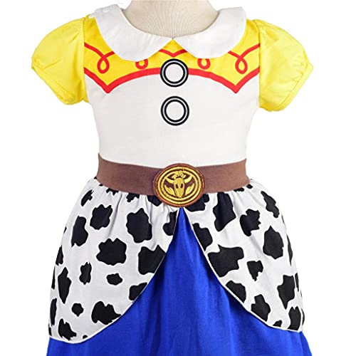 Lito Angels Disfraz de Jessie para Niña, Vestido de Fiesta de Cumpleaños de Verano Toy Story Vaquera Ropa Casual, Talla 6-7 años