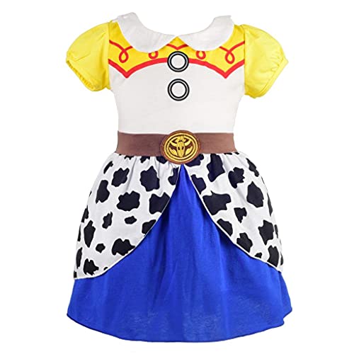 Lito Angels Disfraz de Jessie para Niña, Vestido de Fiesta de Cumpleaños de Verano Toy Story Vaquera Ropa Casual, Talla 6-7 años