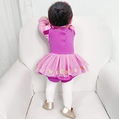 Lito Angels Disfraz de Princesa Rapunzel para Bebé Niñas Body Mono Mamelucos Onesie Vestido de Fiesta Navidad Halloween Cumpleaños con diadema Talla 9 a 12 Meses