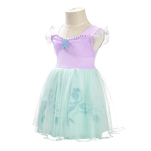 Lito Angels Disfraz de Sirenita Princesa Ariel para Bebe Niñas, Sirena Vestido de Tul Falda Tutu de Fiesta de Cumpleaños, Talla 18-24 Meses, Morado 265