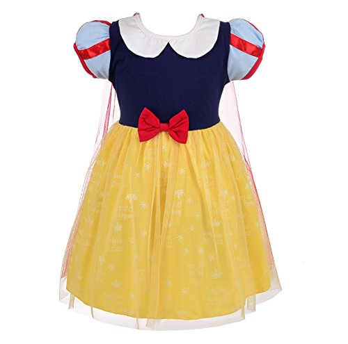 Lito Angels Niñas Princesa Blancanieves con capa Disfraces de Halloween de fantasía Vestido de fiesta Talla 3-4 años B